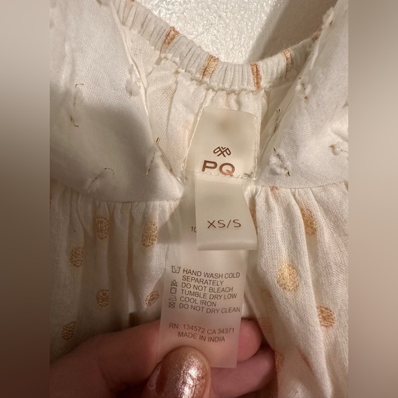 PQ Swim Amelie Tiered Cotton Maxi Dress size XS Small White Gold - Picture 5 of 7